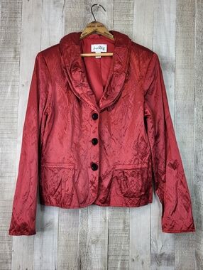 Joseph Ribkoff Red Satin Blazer Jacket. Size 16